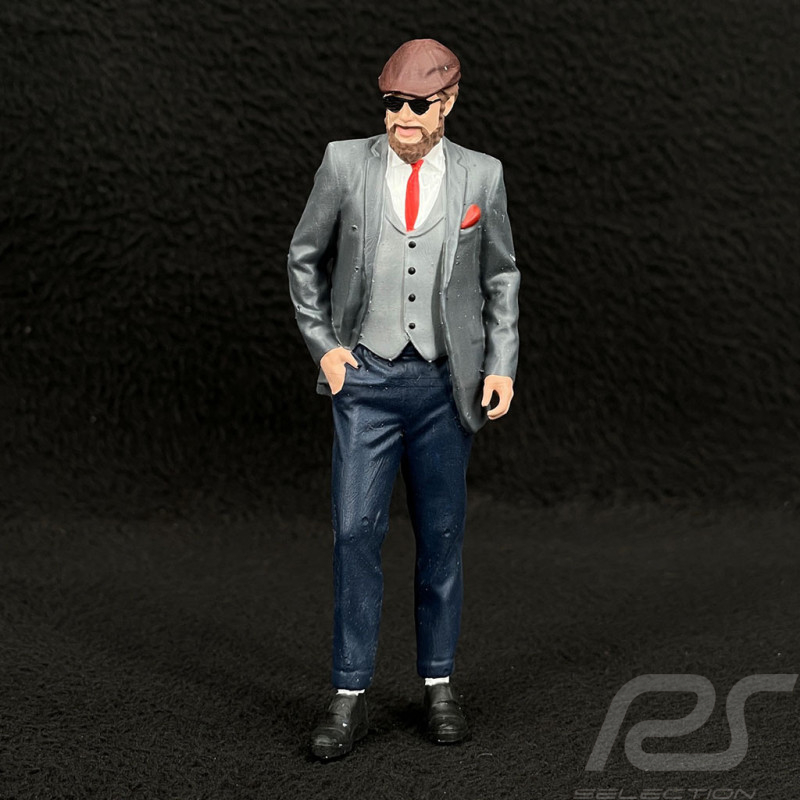 Figurine elegant man with leather cap Diorama 1/18 Premium 18020