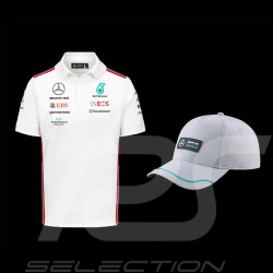 Duo Mercedes Polo-Shirt Petronas + Mercedes Cap F1 Team Hamilton Russell