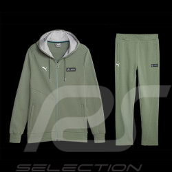 Duo Veste Mercedes à Capuche + Pantalon Mercedes AMG F1 Team Puma Vert Eucalyptus