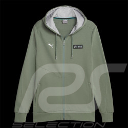 Duo Veste Mercedes à Capuche + Pantalon Mercedes AMG F1 Team Puma Vert Eucalyptus