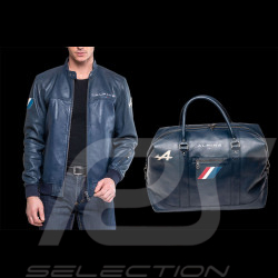 Duo Alpine Leather Jacket + Maxi Alpine Leather Bag A310 Weekender Blue