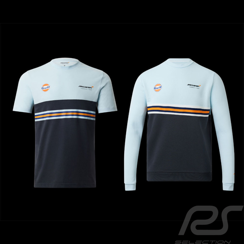 Duo McLaren T-Shirt Gulf + McLaren Pullover Gulf F1 Team Norris Piastri