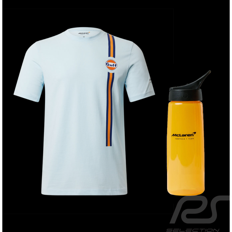 Duo McLaren T-Shirt Gulf + McLaren Kühlflasche F1 Team Norris Piastri