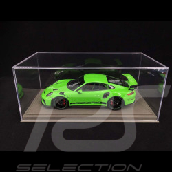 Vitrine 1/18 pour miniature Porsche Base simili cuir gris qualité premium