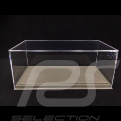 Vitrine 1/18 pour miniature Porsche Base simili cuir gris qualité premium