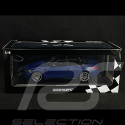 BMW M4 Cabriolet G83 2020 Bleu Portimão Mat Metallisé 1/18 Minichamps 155021030