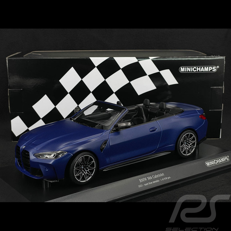 BMW M4 Cabriolet G83 2020 Bleu Portimão Mat Metallisé 1/18 Minichamps 155021030