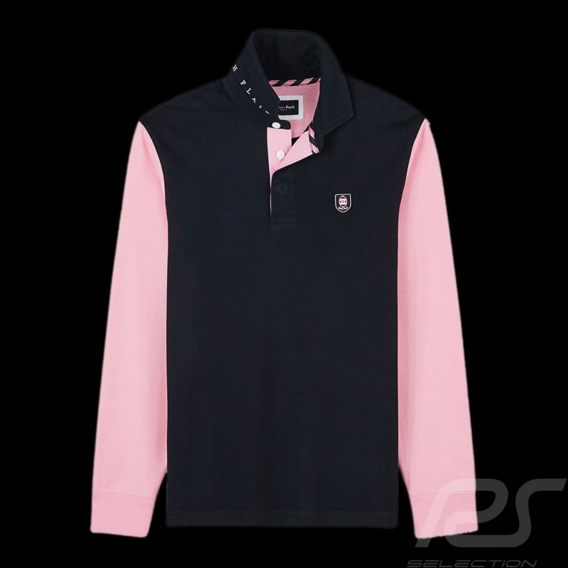 Eden Park Polohemd Lange Ärmel French flair Rosa / Blau H23MAIML0008 - Herren