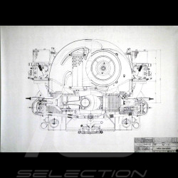 Reproduction Blueprint Porsche 356 1953 Moteur 616/7