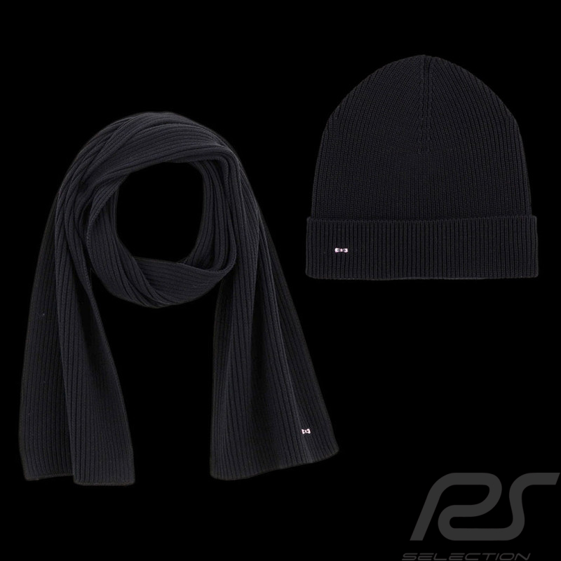 Duo Eden park Beanie Green grass + Eden Park Epopée Scarf Black