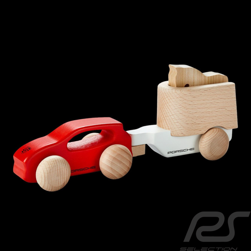 Voiture Porsche Cayenne en bois avec remorque et cheval Rouge / Blanc WAP0406210RCAY
