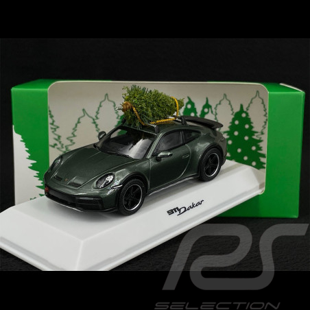 Porsche 911 Dakar Typ 992 2022 mit Weihnachtsbaum Eichengrün metallic 1/43 Spark WAP0200010RXMS