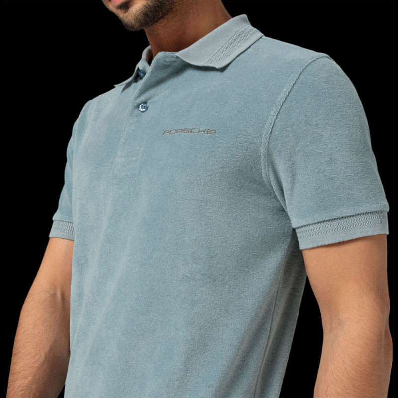 Vintage Porsche blue off shoulder top