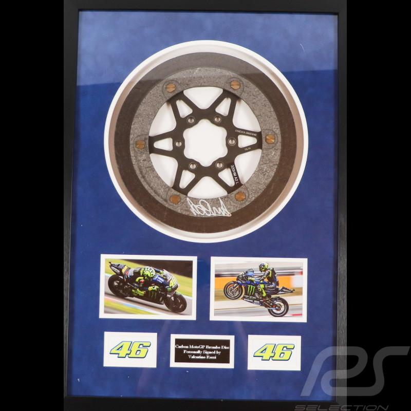 VERY RARE - Brembo Valentino Rossi brake disc with hand-signed frame and Plexiglas