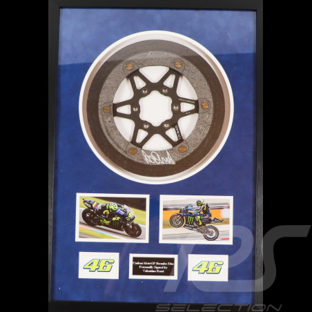 VERY RARE - Brembo Valentino Rossi brake disc with hand-signed frame and Plexiglas