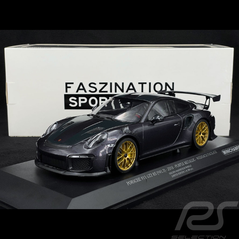 Porsche 911 GT2 RS Type 991 Weissach Package 2018 Metallic Purple / Gold 1/18 Minichamps 153068322