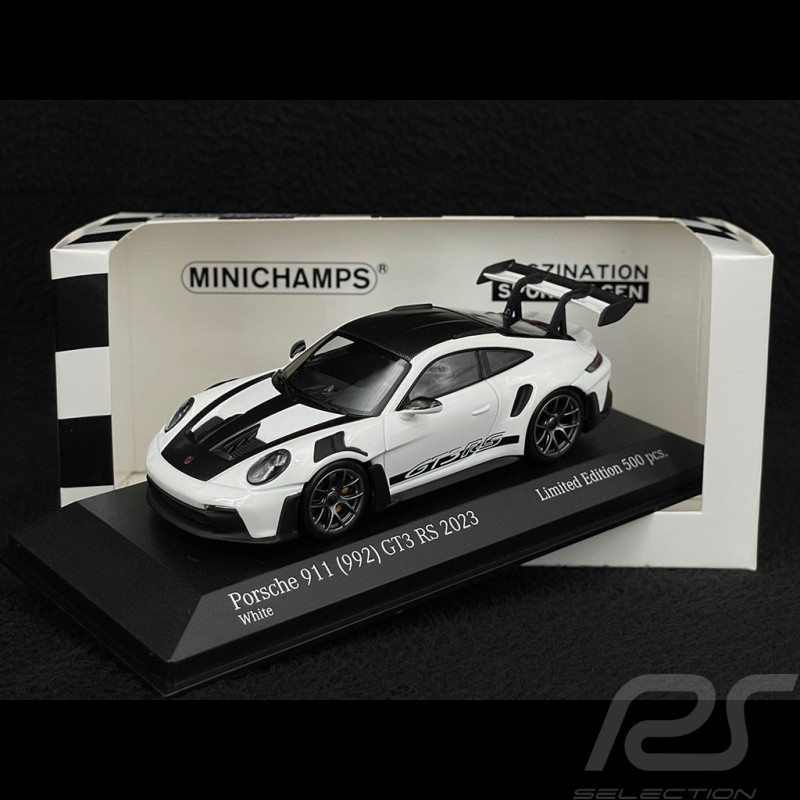 Porsche 911 GT3 RS Type 992 2023 Blanc / Bandes Noir 1/43 Minichamps 413062107