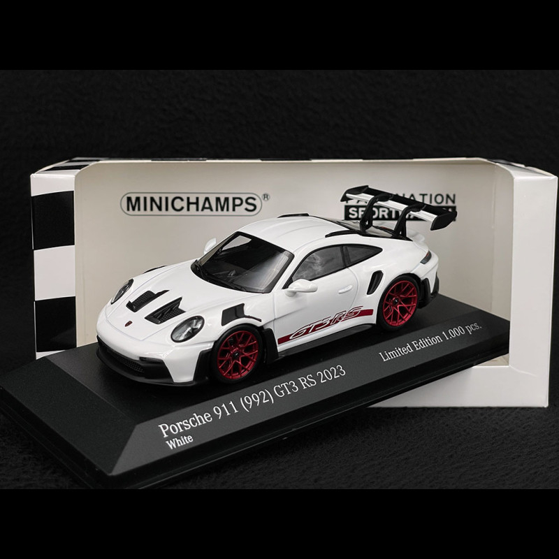 Porsche 911 GT3 RS Type 992 2023 White / Red Stripes 1/43 Minichamps  413062103