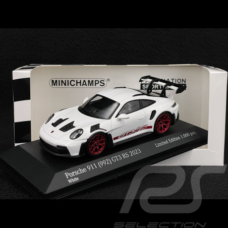 Porsche 911 GT3 RS Type 992 2023 White / Red Stripes 1/43 Minichamps 413062103