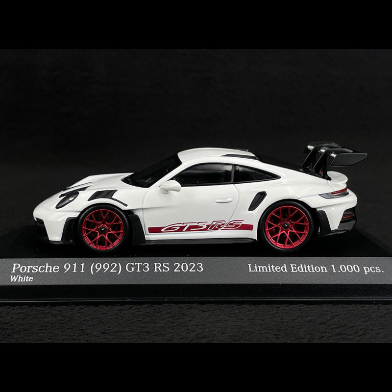 Porsche 911 GT3 RS Type 992 2023 White / Red Stripes 1/43 Minichamps  413062103