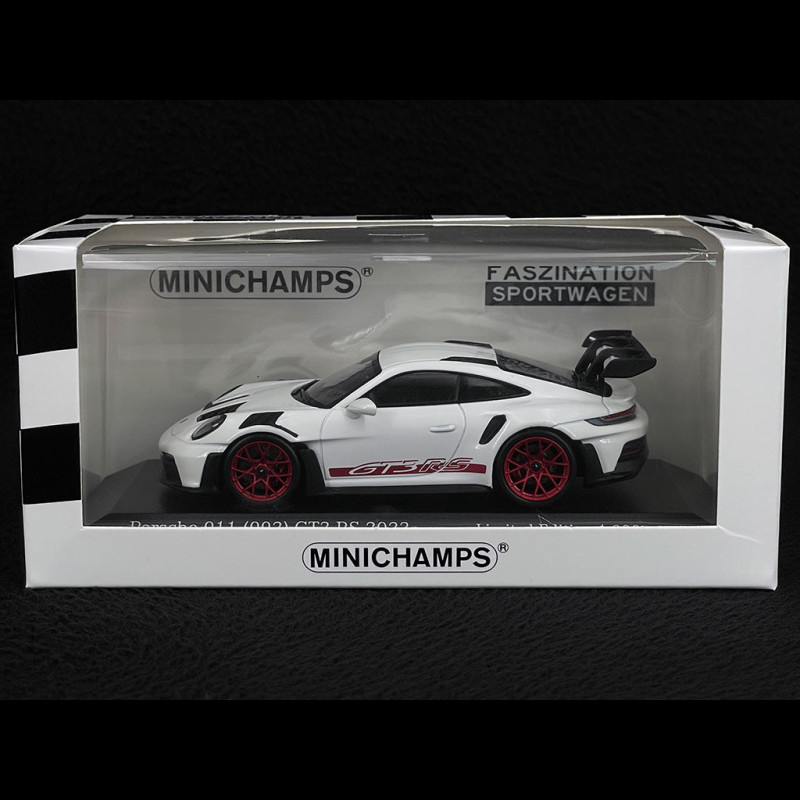 Porsche 911 GT3 RS Type 992 2023 White / Red Stripes 1/43 Minichamps  413062103