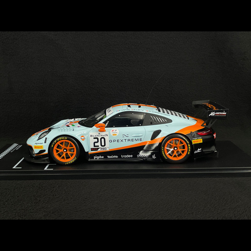 ミニカー Gulf Porches 911 GT3R 1/18 Super GT #9 Porsche 911 GT3 R Type 991 n° 20 Gulf Winner 24h Spa 2019 1/18 Ixo