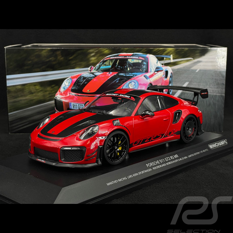 Porsche 911 GT2 RS MR Manthey Racing Type 991 2018 Record du Tour Nordschleife Rouge Indien 1/18 Minichamps MR-911-GT2RS-1804