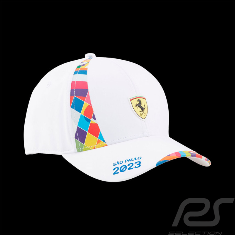 Ferrari Cap Leclerc Sainz F1 Team GP Brasilien Puma Weiß 701227707-001 - unisex