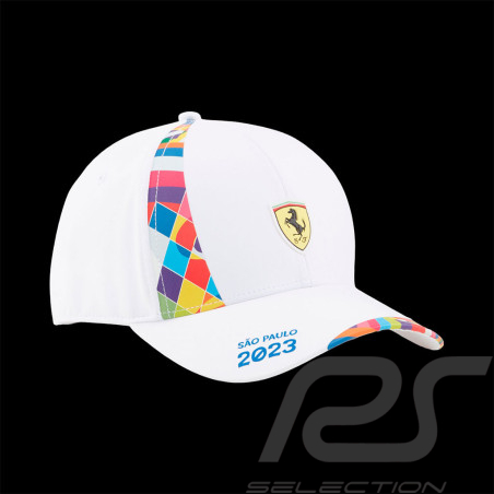 Ferrari Hat Leclerc Sainz F1 Team GP Brazil Puma White 701227707-001 - unisex