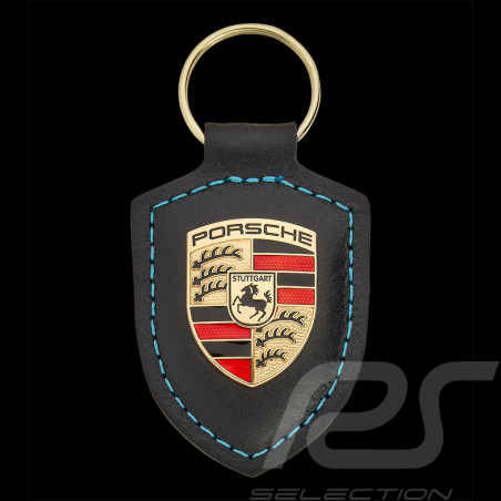 Porsche Connected Schlüsselanhänger Kontaktlose Ladestation Schwarz / Blau Wappen WAP0503570RCHS