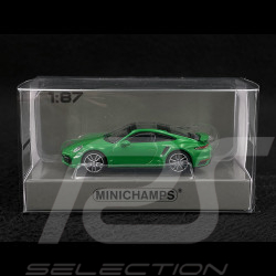 Porsche 911 Turbo S Type 992 2020 Python green 1/87 Minichamps 870069070