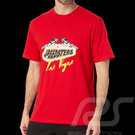 T-shirt Ferrari Leclerc Sainz F1 Team Puma Welcome Speedsters Las Vegas Rouge 701227990-002 - mixte