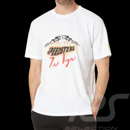 T-shirt Ferrari Leclerc Sainz F1 Team Puma Welcome Speedsters Las Vegas Blanc 701227990-003 - mixte
