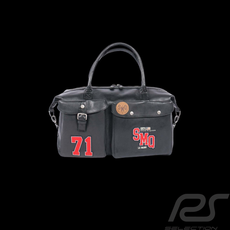 Big Leather Bag Steve McQueen 24H Du Mans Stahler Black