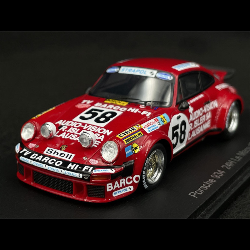 Miniature Spark 1/43 Porsche 934 N°58 24H Le Mans 1976 - Zbinden - Prévente