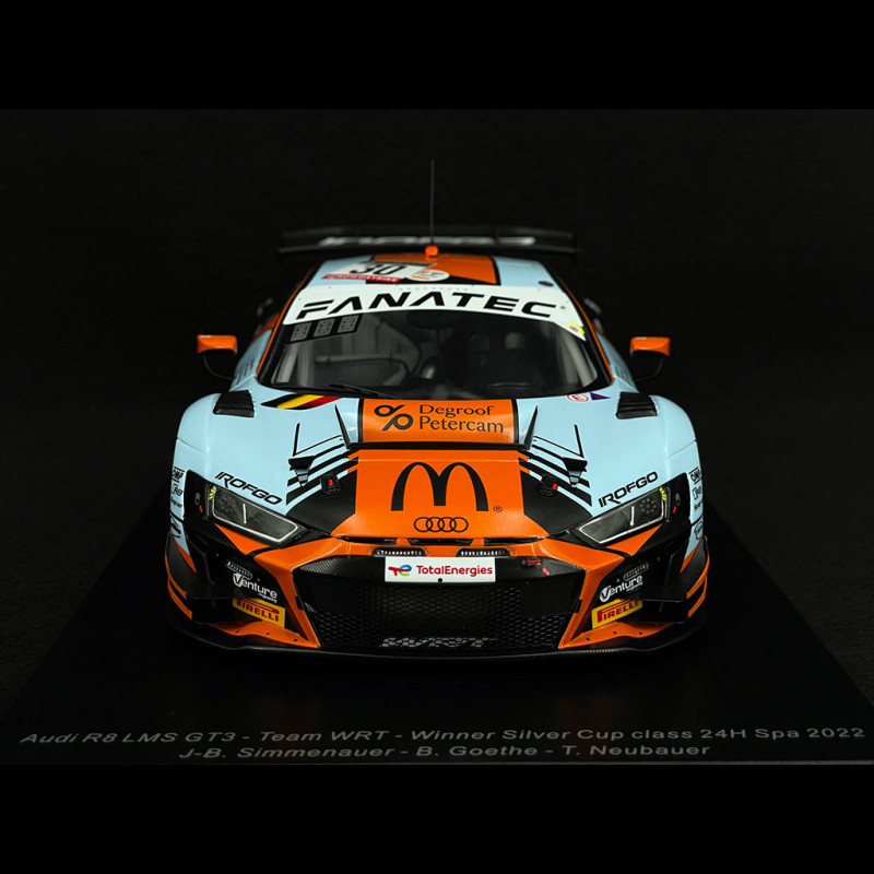 Audi R8 LMS GT3 n° 30 Vainqueur 24h Spa 2022 Team WRT 1/18 Spark