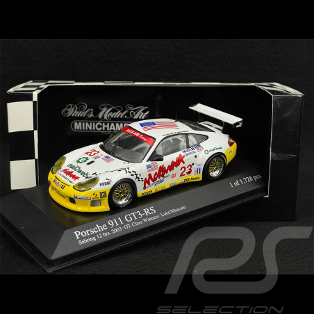 Porsche 911 GT3 RS Type 996 n° 23 Vainqueur 12h Sebring 2003 1/43 Minichamps 400036923