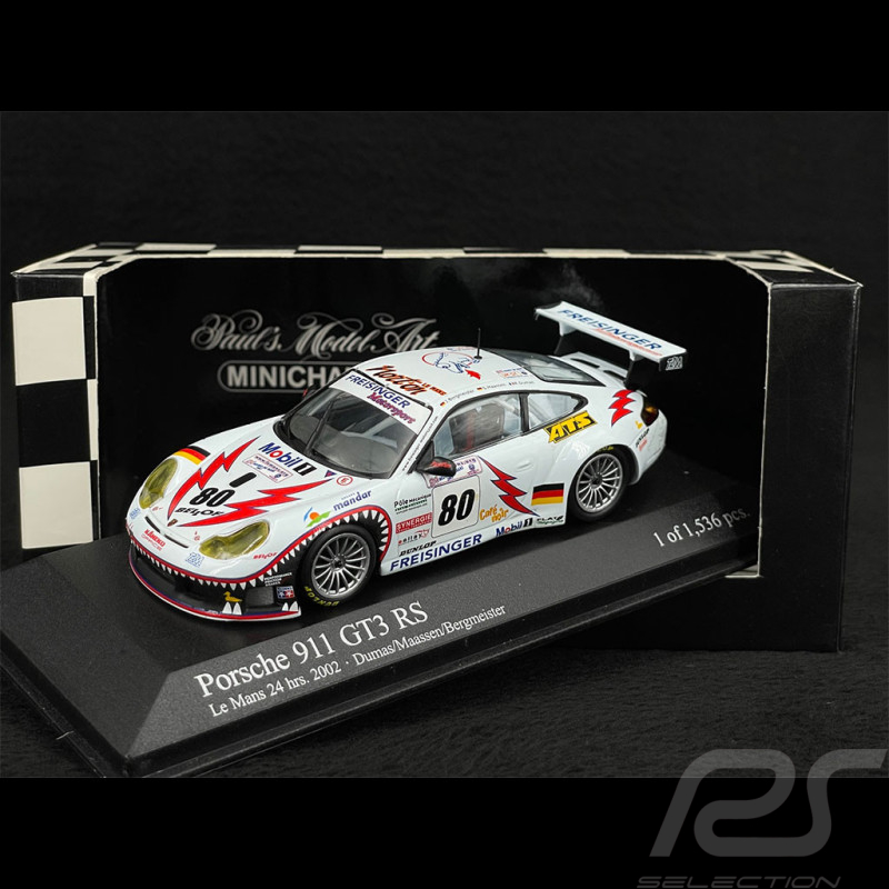 Porsche 911 GT3 RS Type 996 n° 80 24h Le Mans 2002 1/43 Minichamps 400026980