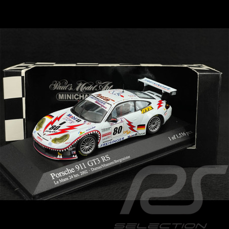 Porsche 911 GT3 RS Type 996 n° 80 24h Le Mans 2002 1/43 Minichamps 400026980