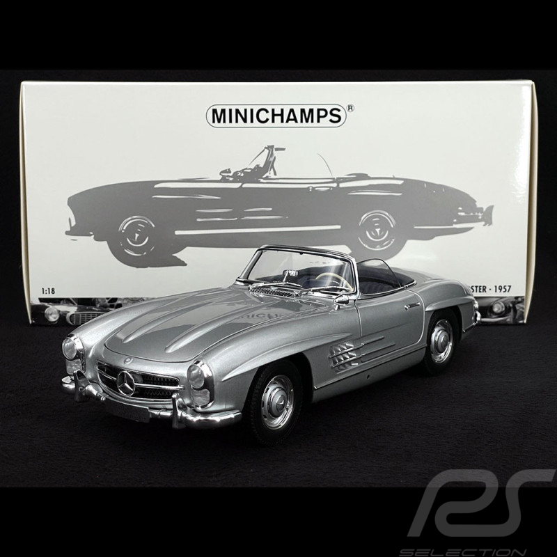 Mercedes-Benz 300 SL Roadster 1957 Silver 1/18 Minichamps 180039030