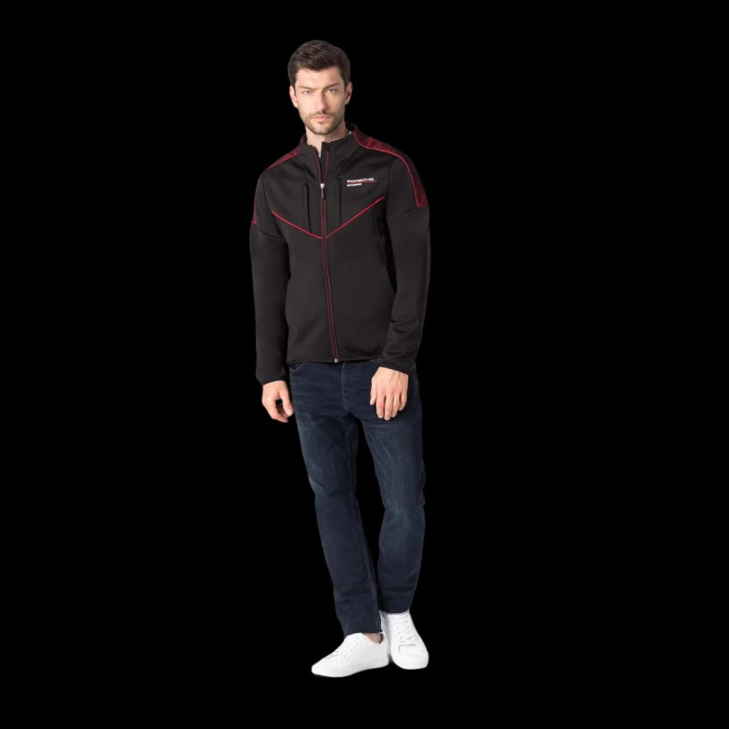 Veste Porsche Homme Softshell M - Coupe-vent Imperméable - Noire - Poches Zippées - Très Bon état
