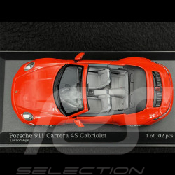 Porsche 911 Carrera 4S Cabriolet Type 992 2019 Exclusive RS Selection Lava orange 1/43 Minichamps 413069339