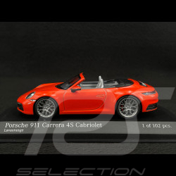 Porsche 911 Carrera 4S Cabriolet Typ 992 2019 Exclusive RS Selection Lavaorange 1/43 Minichamps 413069339