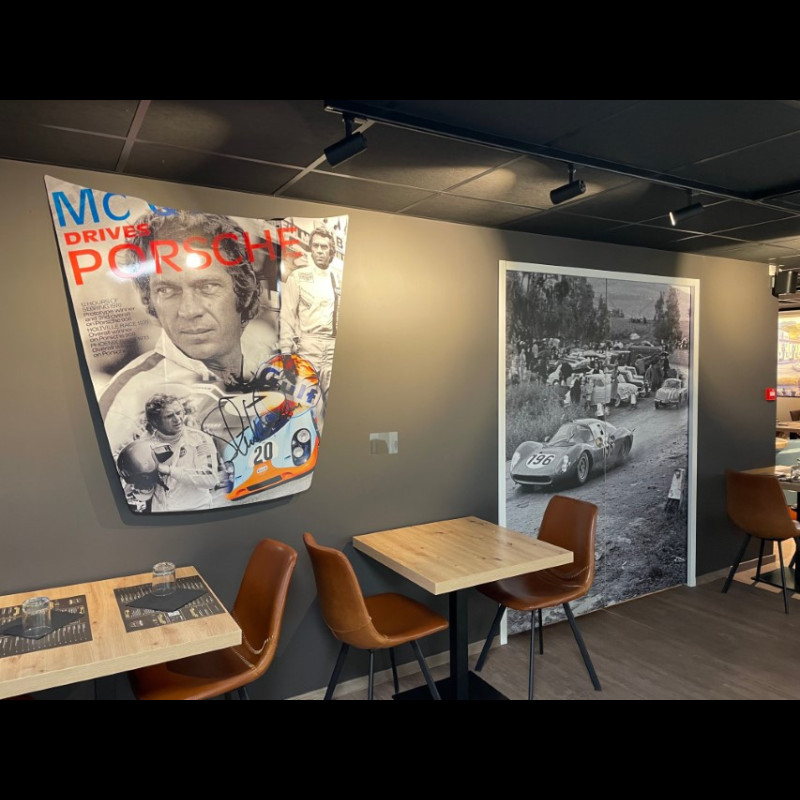 Plaque Décorative Steve McQueen – Hommage Le Mans Gulf Racing, Alu Dibond