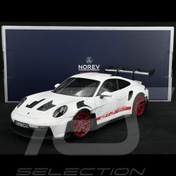 Porsche 911 GT3 RS Type 992 2022 Weiß / Pyrorot Streifen 1/18 Norev 187352