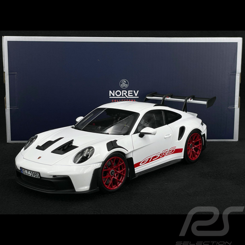 Porsche 911 GT3 RS Type 992 2022 Blanc / Bandes Rouges Pyro 1/18 Norev 187352