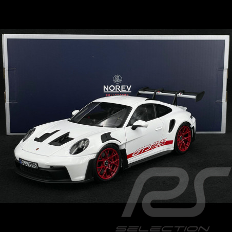 Porsche 911 GT3 RS Type 992 2022 Blanc / Bandes Rouges Pyro 1/18 Norev 187352