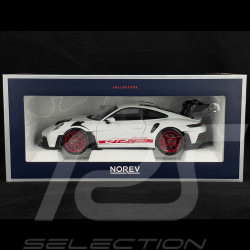 Porsche 911 GT3 RS Type 992 2022 Blanc / Bandes Rouges Pyro 1/18 Norev 187352