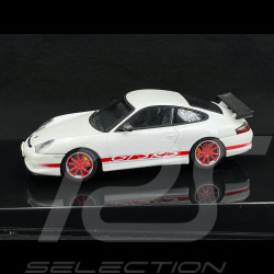 Porsche 911 type 996 GT3 RS 2004 white red stripes 1/43 Autoart 60470