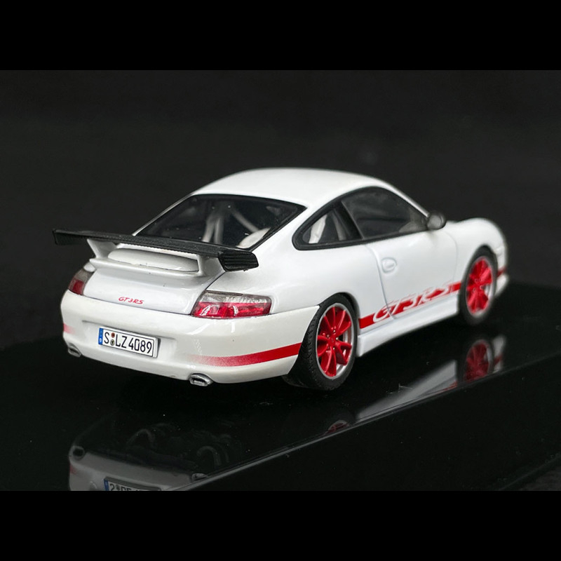 Porsche 911 type 996 GT3 RS 2004 white red stripes 1/43